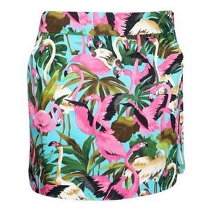 NWT Loudmouth Ladies Pink Flamingos Golf Skort